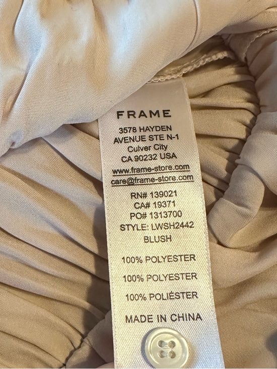 FRAME Julianne Blouse "Blush" Champagne Cream XS Like New - Picture 4 of 4